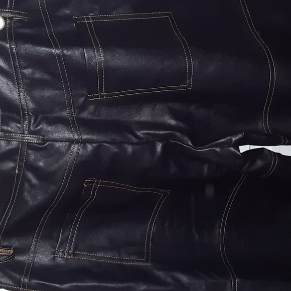 Faux Brown Leather Baggy pants SZ.30 x 30 unisex - Picture 5 of 9